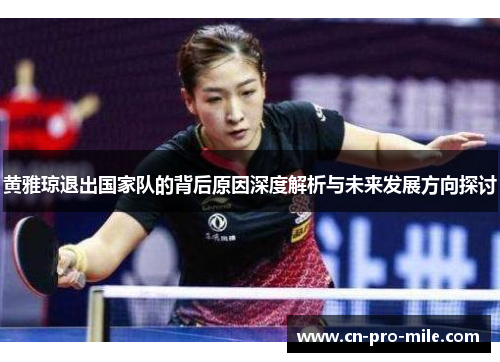 黄雅琼退出国家队的背后原因深度解析与未来发展方向探讨